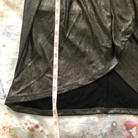 Guess Marciano | Black Metallic Silver Midi Wrap Dress NWOT - Picture 8 of 11